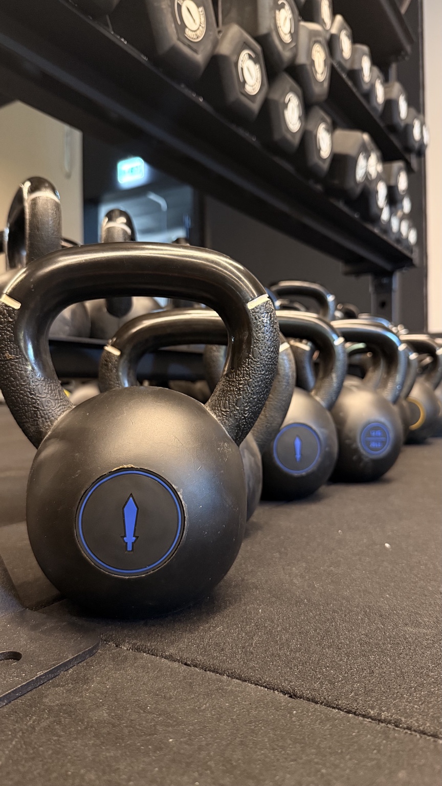 Kettlebell e manubri nella palestra FYB